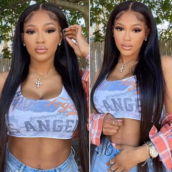 150% 密度 HD 13*4 レースレミー人毛黒人女性卸売ブラジルバージンヘア透明レース前頭かつら