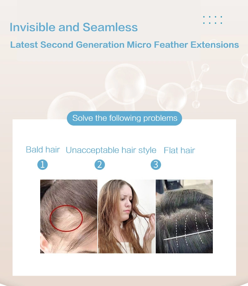 DIY Seamless Feathers Hair Human Hair Extension Invisible Hair 24"